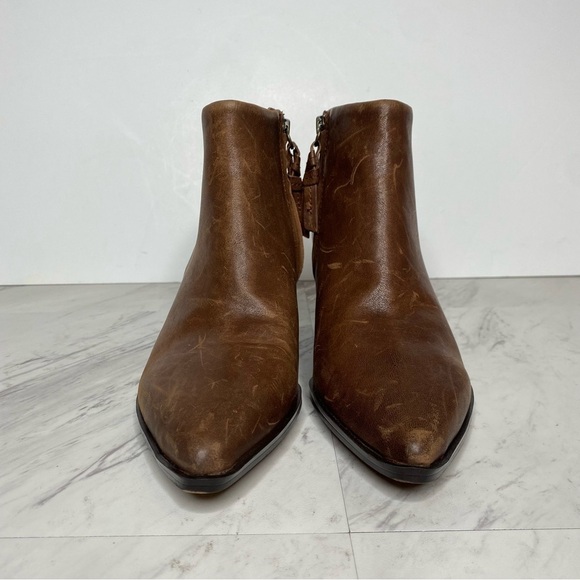 Franco Sarto Spur Brown Leather Bootie 9M - Picture 2 of 15
